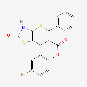 4-bromo-11-phenyl-8-oxa-12,16-dithia-14-azatetracyclo[8.7.0.02,7.013,17]heptadeca-2(7),3,5,13(17)-tetraene-9,15-dione