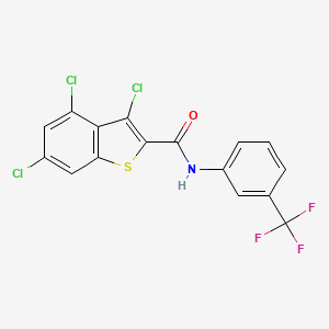 molecular formula C16H7Cl3F3NOS B11082997 3,4,6-trichloro-N-[3-(trifluoromethyl)phenyl]-1-benzothiophene-2-carboxamide 