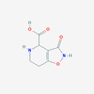 molecular formula C7H8N2O4 B011083 3-Hydroxy-4,5,6,7-tetrahydro-isoxazolo(4,5-c)pyridine-4-carboxylic acid CAS No. 105701-66-4