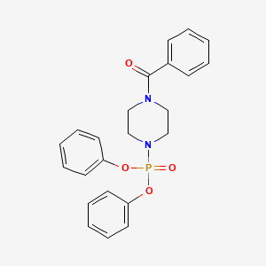 molecular formula C23H23N2O4P B11083045 Diphenyl (4-benzoylpiperazino)phosphonate 