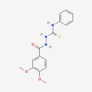 molecular formula C16H17N3O3S B11083064 2-(3,4-dimethoxybenzoyl)-N-phenylhydrazinecarbothioamide CAS No. 91759-67-0