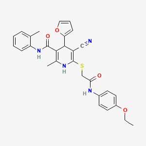 5-cyano-6-({2-[(4-ethoxyphenyl)amino]-2-oxoethyl}sulfanyl)-4-(furan-2-yl)-2-methyl-N-(2-methylphenyl)-1,4-dihydropyridine-3-carboxamide