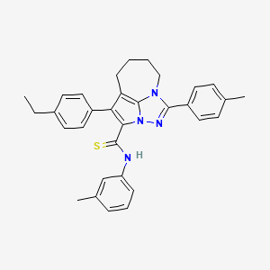 molecular formula C32H32N4S B11083089 4-(4-ethylphenyl)-N-(3-methylphenyl)-1-(4-methylphenyl)-5,6,7,8-tetrahydro-2,2a,8a-triazacyclopenta[cd]azulene-3-carbothioamide 