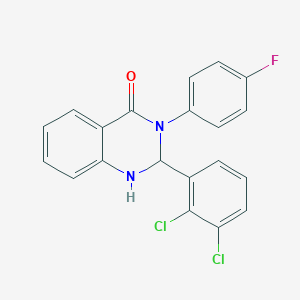 molecular formula C20H13Cl2FN2O B11083090 2-(2,3-dichlorophenyl)-3-(4-fluorophenyl)-2,3-dihydroquinazolin-4(1H)-one 