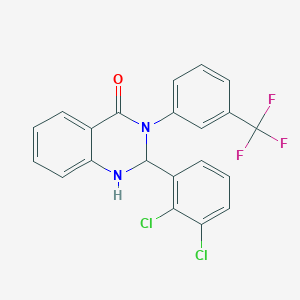 molecular formula C21H13Cl2F3N2O B11083099 2-(2,3-dichlorophenyl)-3-[3-(trifluoromethyl)phenyl]-2,3-dihydroquinazolin-4(1H)-one 