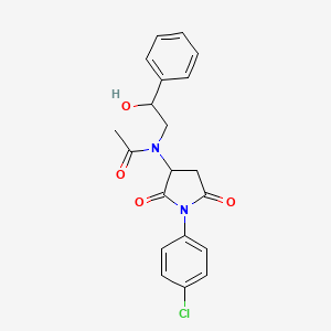 N-[1-(4-chlorophenyl)-2,5-dioxopyrrolidin-3-yl]-N-(2-hydroxy-2-phenylethyl)acetamide