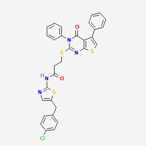 N-[5-(4-chlorobenzyl)-1,3-thiazol-2-yl]-3-[(4-oxo-3,5-diphenyl-3,4-dihydrothieno[2,3-d]pyrimidin-2-yl)sulfanyl]propanamide