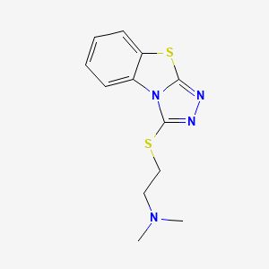 molecular formula C12H14N4S2 B11083169 N,N-dimethyl-2-([1,2,4]triazolo[3,4-b][1,3]benzothiazol-3-ylsulfanyl)ethanamine 