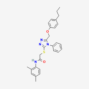 N-(2,4-dimethylphenyl)-2-({4-phenyl-5-[(4-propylphenoxy)methyl]-4H-1,2,4-triazol-3-yl}sulfanyl)acetamide