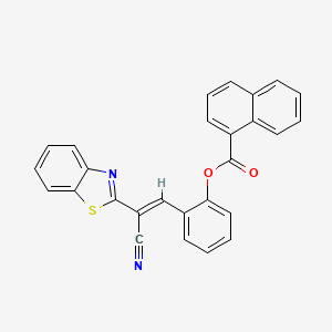 molecular formula C27H16N2O2S B11083199 2-[(E)-2-(1,3-benzothiazol-2-yl)-2-cyanoethenyl]phenyl naphthalene-1-carboxylate 