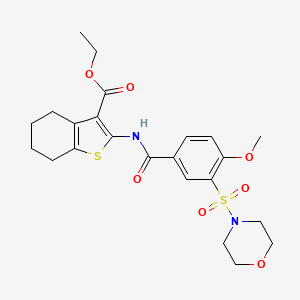 molecular formula C23H28N2O7S2 B11083214 Ethyl 2-({[4-methoxy-3-(morpholin-4-ylsulfonyl)phenyl]carbonyl}amino)-4,5,6,7-tetrahydro-1-benzothiophene-3-carboxylate 