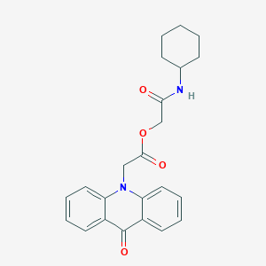 molecular formula C23H24N2O4 B11083225 (9-Oxo-9H-acridin-10-yl)-acetic acid cyclohexylcarbamoylmethyl ester 