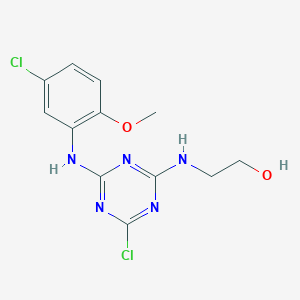 2-({4-Chloro-6-[(5-chloro-2-methoxyphenyl)amino]-1,3,5-triazin-2-yl}amino)ethanol