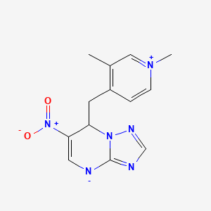 molecular formula C13H14N6O2 B11083235 7-[(1,3-dimethylpyridin-1-ium-4-yl)methyl]-6-nitro-7H-[1,2,4]triazolo[1,5-a]pyrimidin-4-ide 