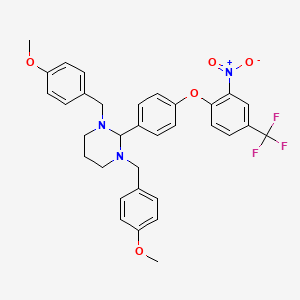 1,3-Bis(4-methoxybenzyl)-2-{4-[2-nitro-4-(trifluoromethyl)phenoxy]phenyl}hexahydropyrimidine