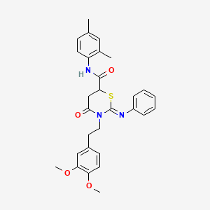 molecular formula C29H31N3O4S B11083247 (2Z)-3-[2-(3,4-dimethoxyphenyl)ethyl]-N-(2,4-dimethylphenyl)-4-oxo-2-(phenylimino)-1,3-thiazinane-6-carboxamide 