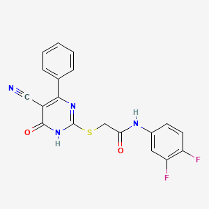 2-[(5-cyano-6-oxo-4-phenyl-1,6-dihydropyrimidin-2-yl)sulfanyl]-N-(3,4-difluorophenyl)acetamide