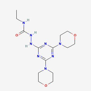 molecular formula C14H24N8O3 B11083261 2-[4,6-di(morpholin-4-yl)-1,3,5-triazin-2-yl]-N-ethylhydrazinecarboxamide 