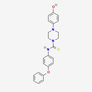 molecular formula C23H23N3O2S B11083267 4-(4-hydroxyphenyl)-N-(4-phenoxyphenyl)piperazine-1-carbothioamide 