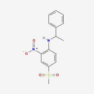 molecular formula C15H16N2O4S B11083287 4-(methylsulfonyl)-2-nitro-N-(1-phenylethyl)aniline 