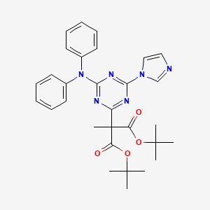 di-tert-butyl [4-(diphenylamino)-6-(1H-imidazol-1-yl)-1,3,5-triazin-2-yl](methyl)propanedioate