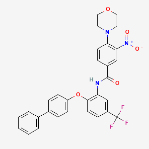 molecular formula C30H24F3N3O5 B11083316 N-[2-(biphenyl-4-yloxy)-5-(trifluoromethyl)phenyl]-4-(morpholin-4-yl)-3-nitrobenzamide 