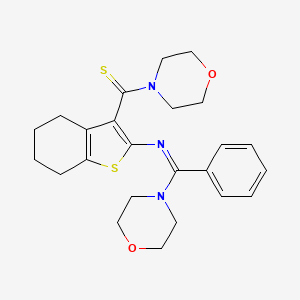 molecular formula C24H29N3O2S2 B11083355 morpholin-4-yl(2-{[(Z)-morpholin-4-yl(phenyl)methylidene]amino}-4,5,6,7-tetrahydro-1-benzothiophen-3-yl)methanethione 