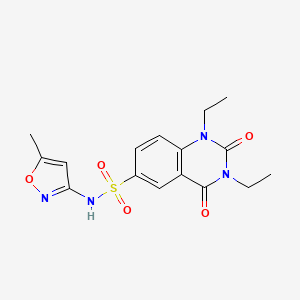 molecular formula C16H18N4O5S B11083357 1,3-diethyl-N-(5-methyl-1,2-oxazol-3-yl)-2,4-dioxo-1,2,3,4-tetrahydroquinazoline-6-sulfonamide 