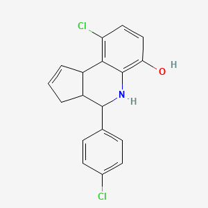 molecular formula C18H15Cl2NO B11083361 9-chloro-4-(4-chlorophenyl)-3a,4,5,9b-tetrahydro-3H-cyclopenta[c]quinolin-6-ol 