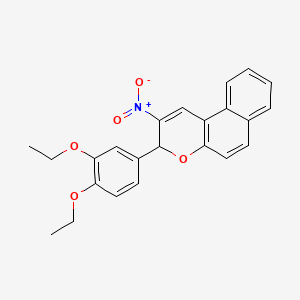 molecular formula C23H21NO5 B11083374 3-(3,4-diethoxyphenyl)-2-nitro-3H-benzo[f]chromene 