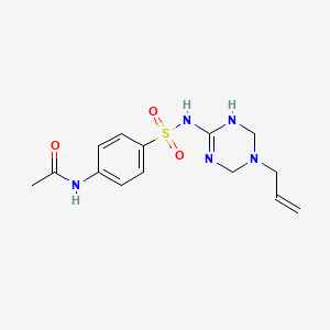 molecular formula C14H19N5O3S B11083386 N-(4-{[(5-allyl-1,3,5-triazinan-2-ylidene)amino]sulfonyl}phenyl)acetamide 