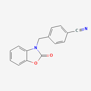 molecular formula C15H10N2O2 B11083393 4-[(2-Oxo-1,3-benzoxazol-3-yl)methyl]benzonitrile CAS No. 663928-85-6