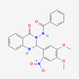 N-[2-(4,5-dimethoxy-2-nitrophenyl)-4-oxo-1,4-dihydroquinazolin-3(2H)-yl]benzamide