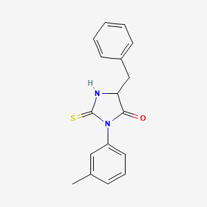 molecular formula C17H16N2OS B11083413 5-Benzyl-3-(3-methylphenyl)-2-thioxoimidazolidin-4-one 