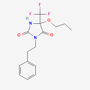 molecular formula C15H17F3N2O3 B11083416 3-(2-Phenylethyl)-5-propoxy-5-(trifluoromethyl)imidazolidine-2,4-dione 