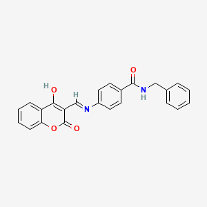 N-benzyl-4-{[(E)-(4-hydroxy-2-oxo-2H-chromen-3-yl)methylidene]amino}benzamide