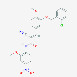 molecular formula C25H20ClN3O6 B11083443 (E)-3-[3-[(2-chlorophenyl)methoxy]-4-methoxyphenyl]-2-cyano-N-(2-methoxy-4-nitrophenyl)prop-2-enamide 