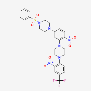 1-(4-Nitro-3-{4-[2-nitro-4-(trifluoromethyl)phenyl]piperazin-1-yl}phenyl)-4-(phenylsulfonyl)piperazine