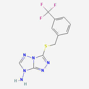 molecular formula C11H9F3N6S B11083470 3-{[3-(trifluoromethyl)benzyl]sulfanyl}-7H-[1,2,4]triazolo[4,3-b][1,2,4]triazol-7-amine 