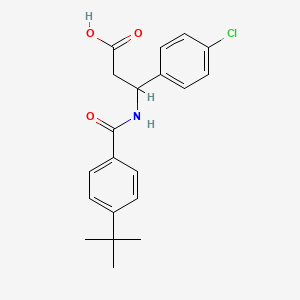 molecular formula C20H22ClNO3 B11083480 3-{[(4-Tert-butylphenyl)carbonyl]amino}-3-(4-chlorophenyl)propanoic acid 