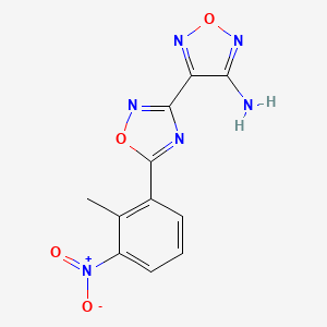 molecular formula C11H8N6O4 B11083497 4-[5-(2-Methyl-3-nitrophenyl)-1,2,4-oxadiazol-3-yl]-1,2,5-oxadiazol-3-amine 