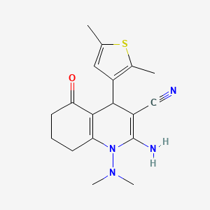 2-Amino-1-(dimethylamino)-4-(2,5-dimethylthiophen-3-yl)-5-oxo-1,4,5,6,7,8-hexahydroquinoline-3-carbonitrile