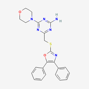 4-{[(4,5-Diphenyl-1,3-oxazol-2-yl)sulfanyl]methyl}-6-(morpholin-4-yl)-1,3,5-triazin-2-amine