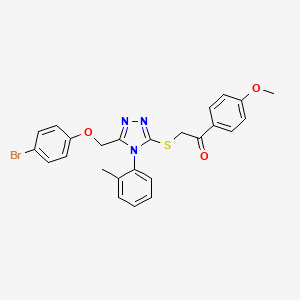 molecular formula C25H22BrN3O3S B11083535 2-({5-[(4-bromophenoxy)methyl]-4-(2-methylphenyl)-4H-1,2,4-triazol-3-yl}sulfanyl)-1-(4-methoxyphenyl)ethanone 