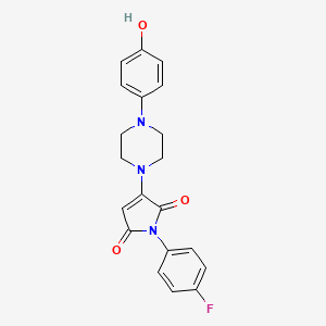 molecular formula C20H18FN3O3 B11083543 1-(4-fluorophenyl)-3-[4-(4-hydroxyphenyl)piperazin-1-yl]-1H-pyrrole-2,5-dione 