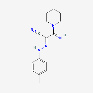 molecular formula C15H19N5 B11083544 (1E)-2-imino-N-(4-methylanilino)-2-piperidin-1-ylethanimidoyl cyanide 