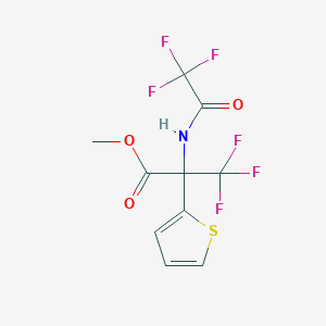 molecular formula C10H7F6NO3S B11083559 Propionic acid, 3,3,3-trifluoro-2-thiophen-2-yl-2-(2,2,2-trifluoroacetylamino)-, methyl ester 