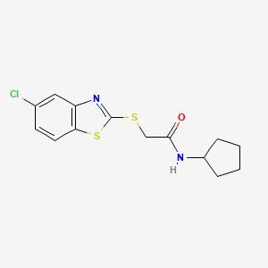 2-[(5-chloro-1,3-benzothiazol-2-yl)sulfanyl]-N-cyclopentylacetamide