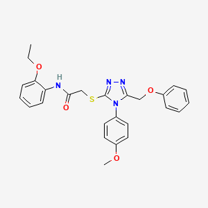 molecular formula C26H26N4O4S B11083644 N-(2-ethoxyphenyl)-2-{[4-(4-methoxyphenyl)-5-(phenoxymethyl)-4H-1,2,4-triazol-3-yl]sulfanyl}acetamide CAS No. 539808-36-1