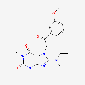 molecular formula C20H25N5O4 B11083670 8-(diethylamino)-7-[2-(3-methoxyphenyl)-2-oxoethyl]-1,3-dimethyl-3,7-dihydro-1H-purine-2,6-dione 